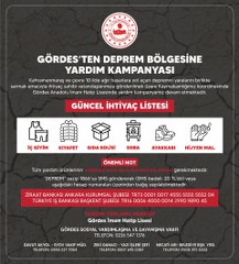 Gördes Deprem Bölgesine Yardım Kampanyası
