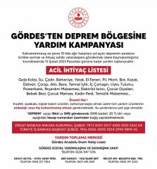 Gördes'ten Deprem Bölgesine Yardım Kampanyası